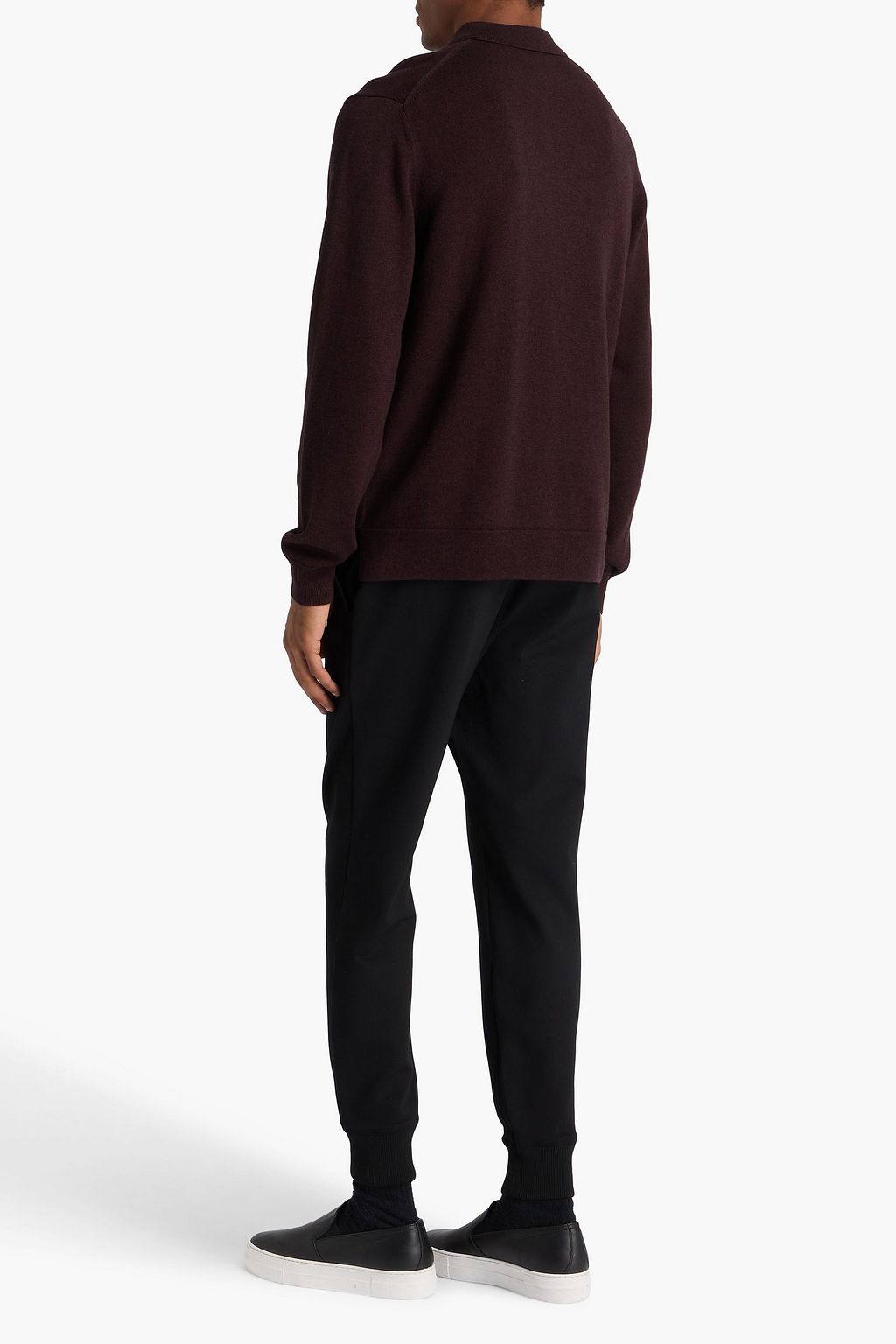 PAIGE Finsbury merino wool and cotton-blend polo sweater