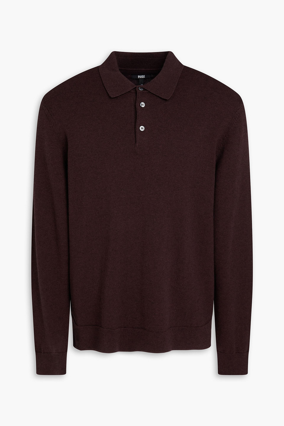 Paige Finsbury Merino Wool And Cotton-blend Polo Sweater In Burgundy