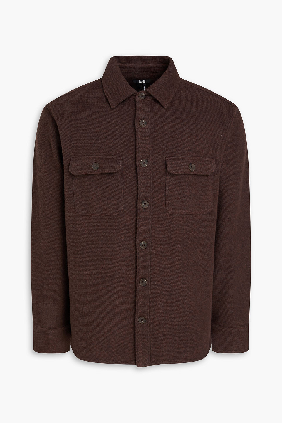 Paige Mens Smoked Cavern Wilbur Relaxed-fit Cotton Overshirt In Brown