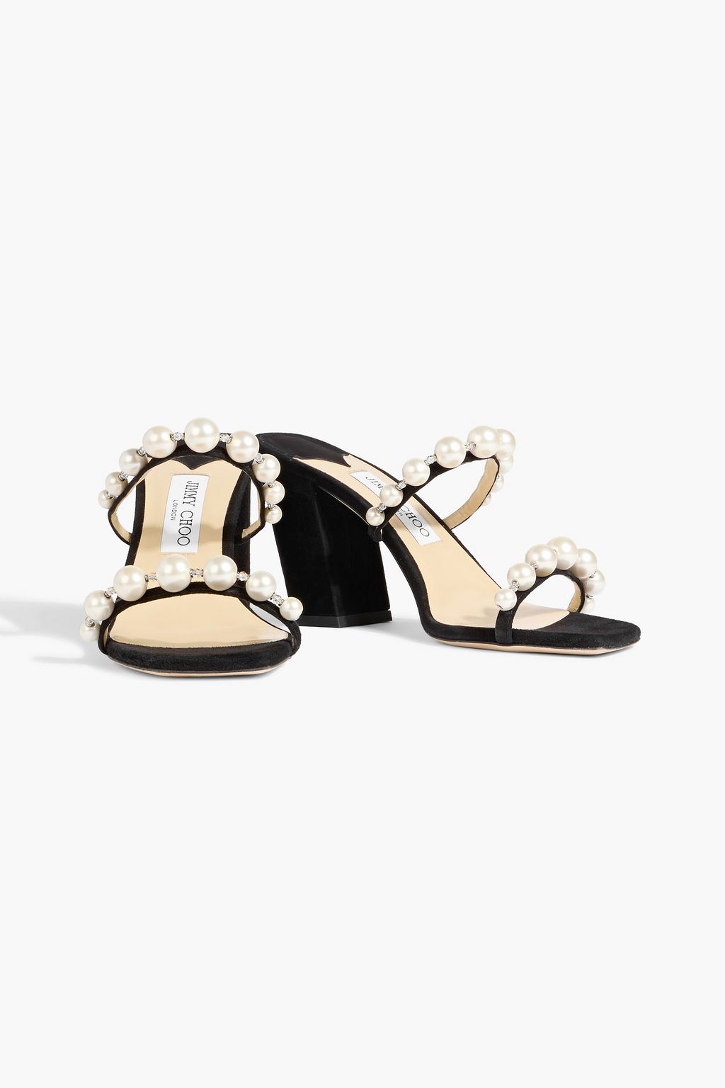 JIMMY CHOO Amara 85 embellished suede mules