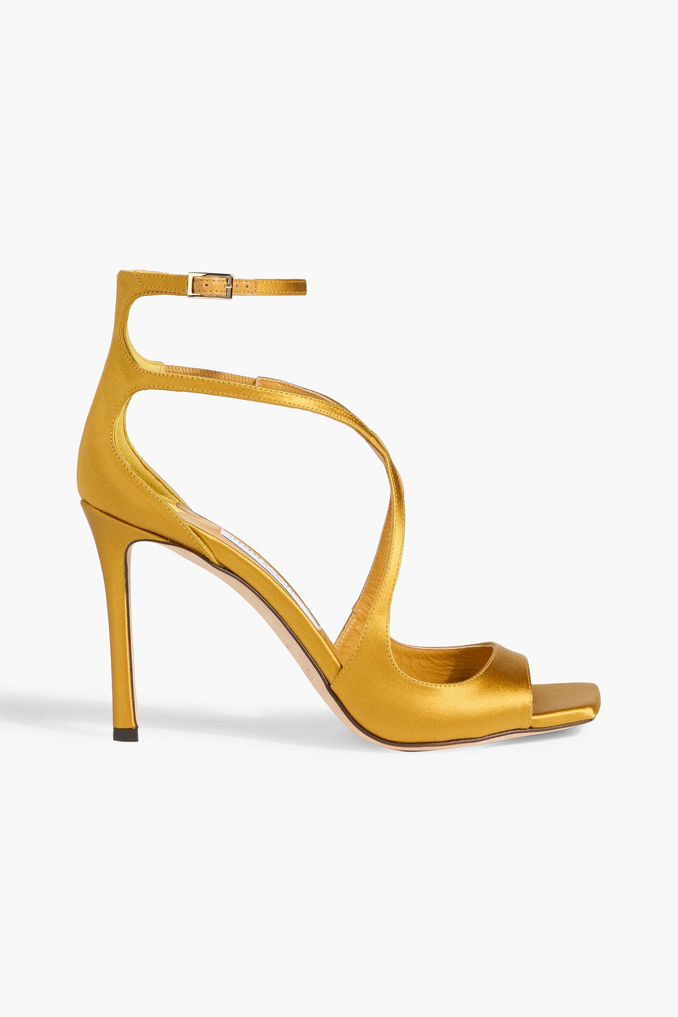 Jimmy Choo Azia 95 Satin Sandals In Yellow