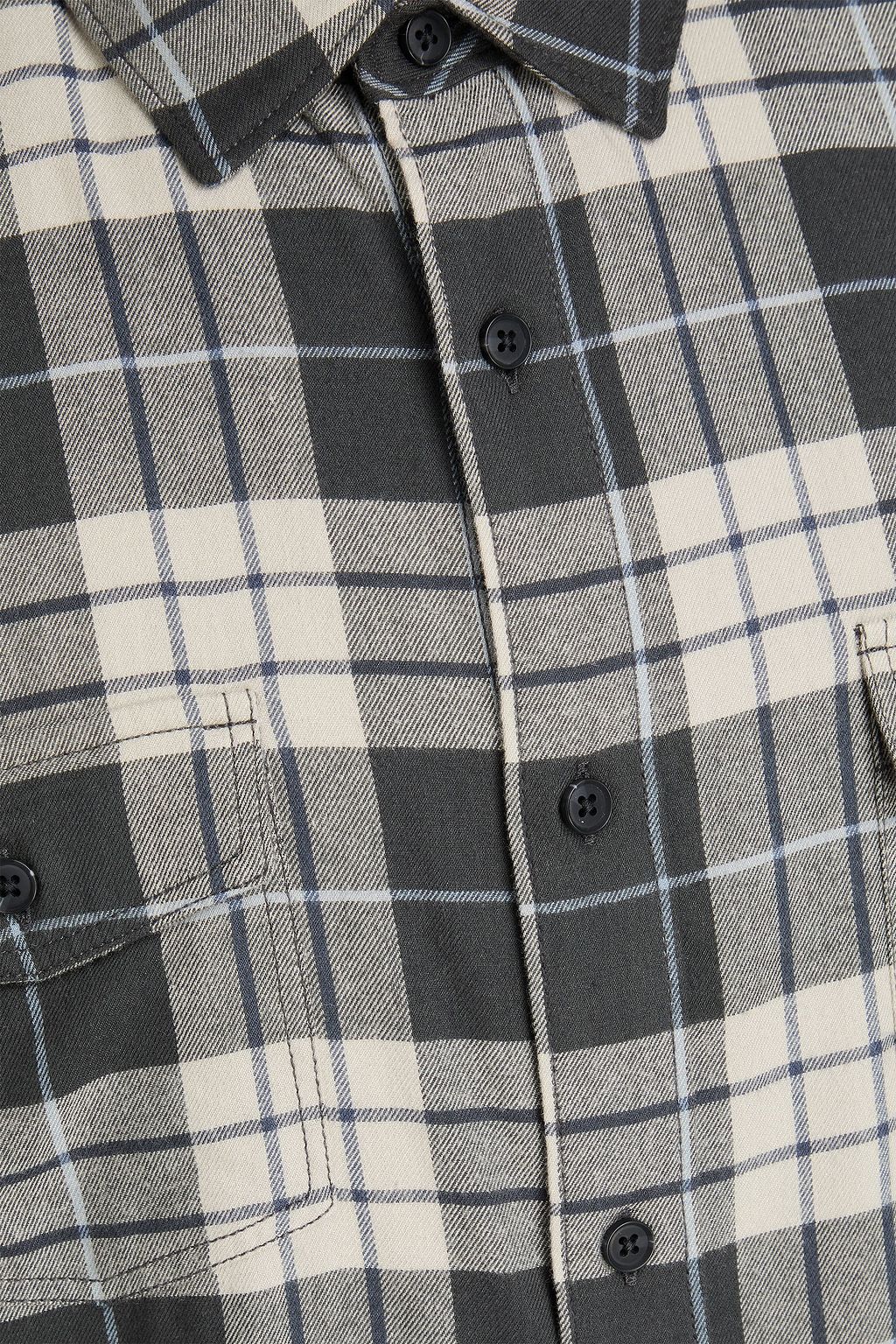 PAIGE Everett checked cotton-blend flannel shirt