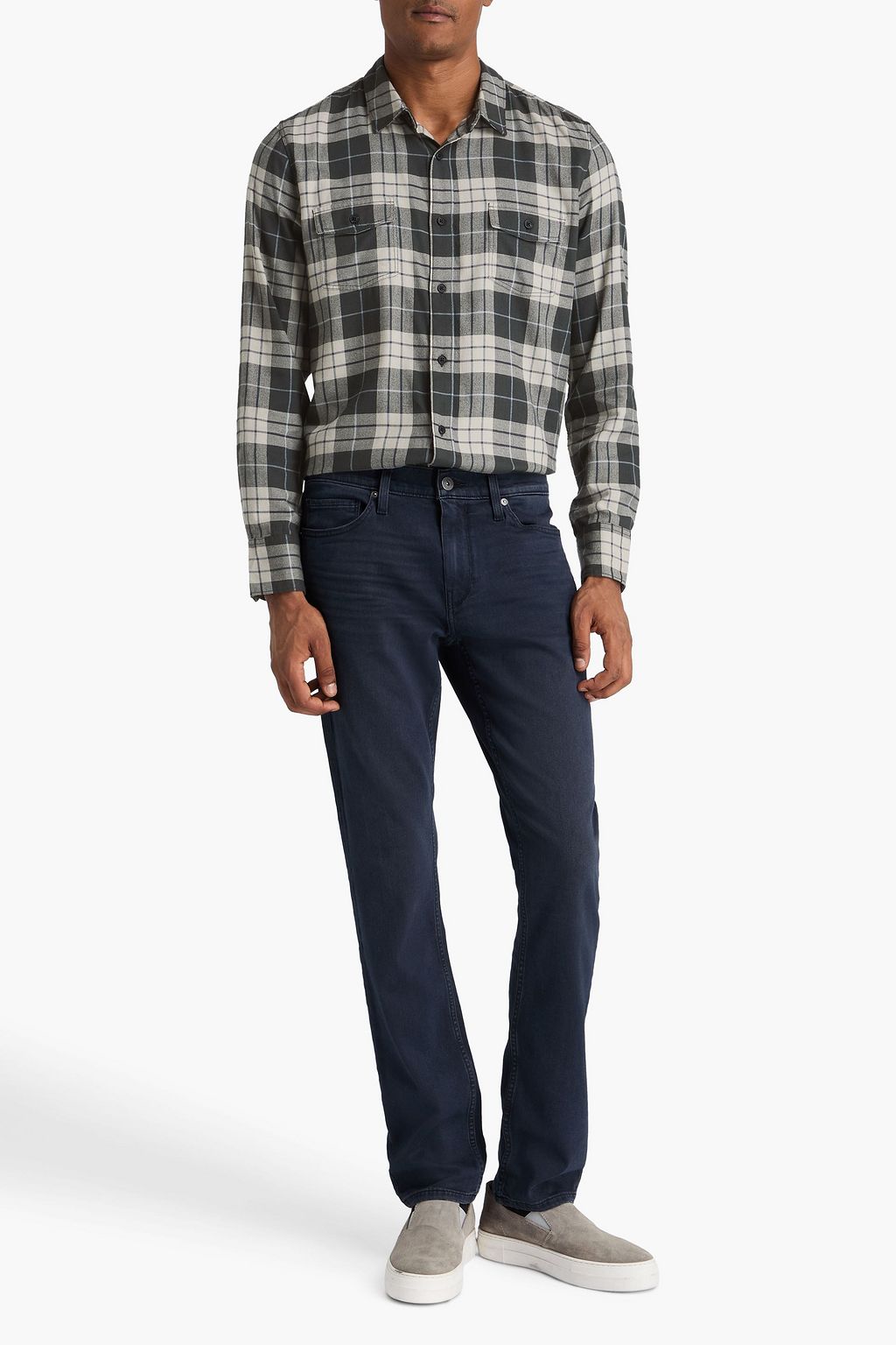 PAIGE Everett checked cotton-blend flannel shirt