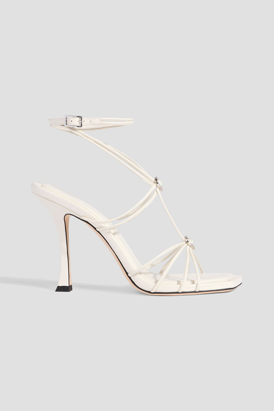 Jimmy Choo Indiya Embellished Leather Sandals In White