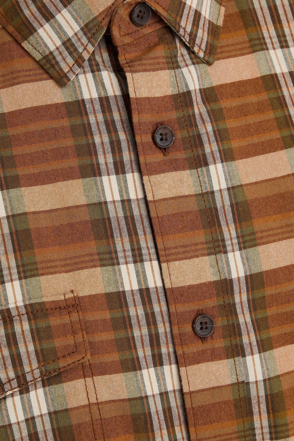 PAIGE Everett checked cotton-blend poplin shirt