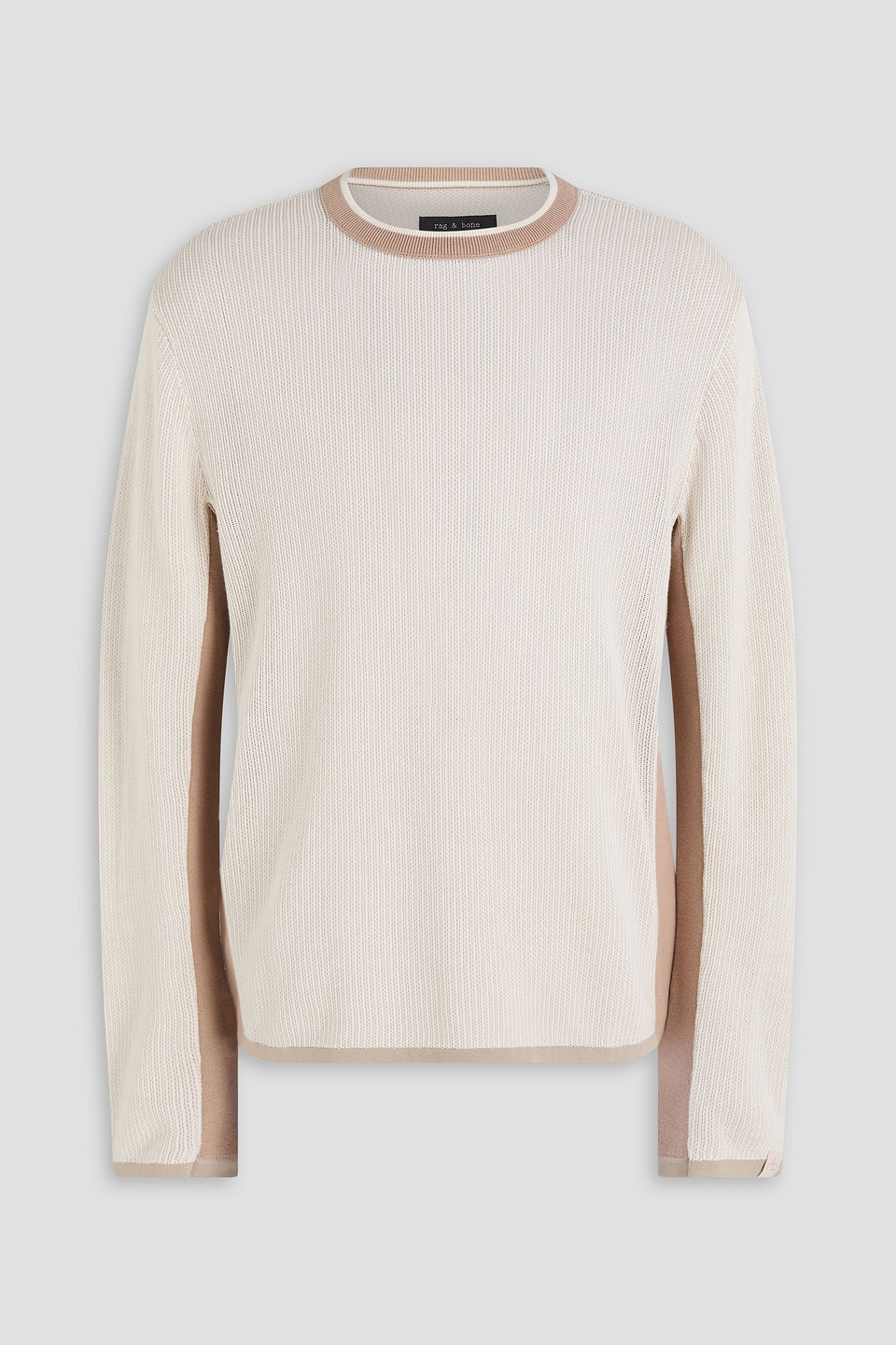 rag & bone - harvey ribbed cotton-blend sweater - white - xs