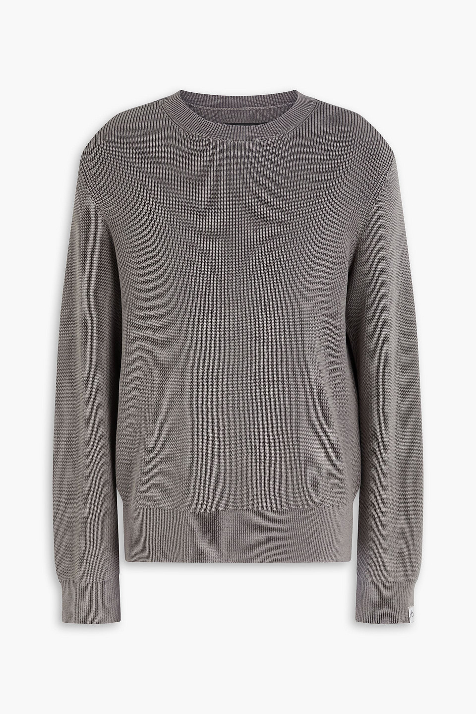 Rag & Bone Dexter Jacquard-knit Cotton-blend Sweater In Gray