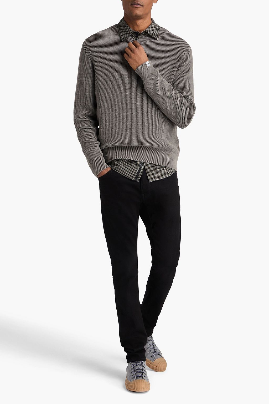 RAG & BONE Dexter jacquard-knit cotton-blend sweater