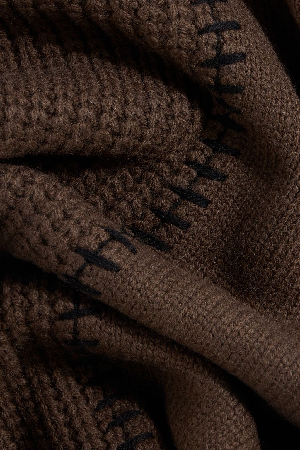 RAG & BONE Clarkson whipstitched ribbed wool scarf