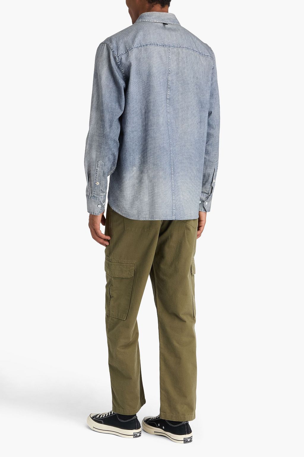 RAG & BONE Miramar denim-effect print cotton and Lyocell-blend shirt