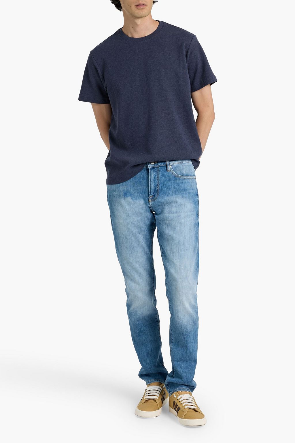 FRAME L'Homme slim-fit faded denim jeans