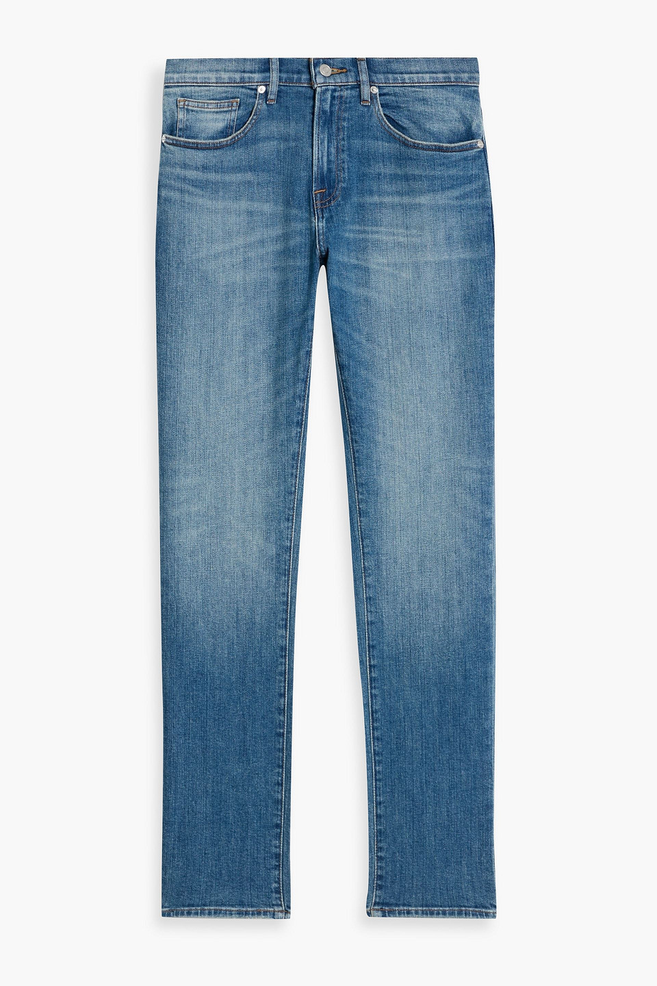 Frame L'homme Slim-fit Whiskered Denim Jeans In Blue