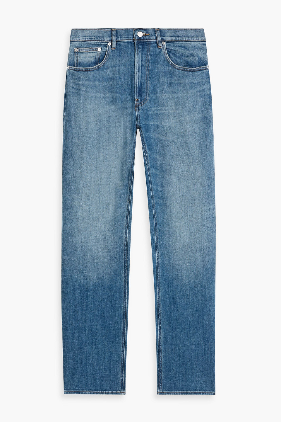 Frame Modern Straight Denim Jeans In Blue
