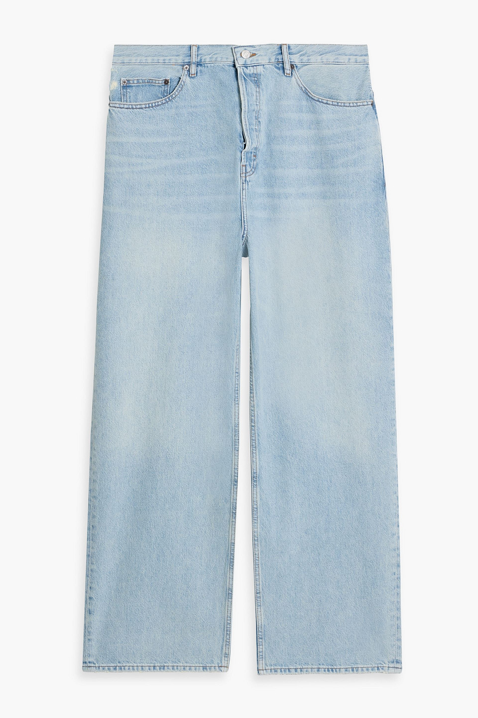 Frame Baggy Distressed Denim Jeans In Blue