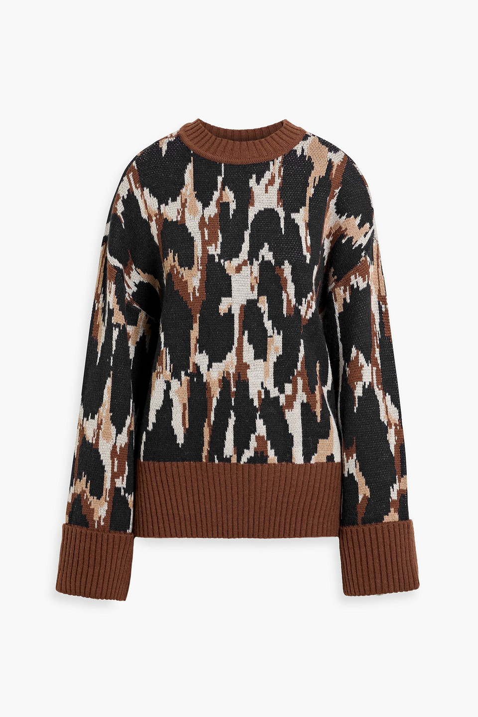 Farm Rio Jacquard-knit Sweater In Black