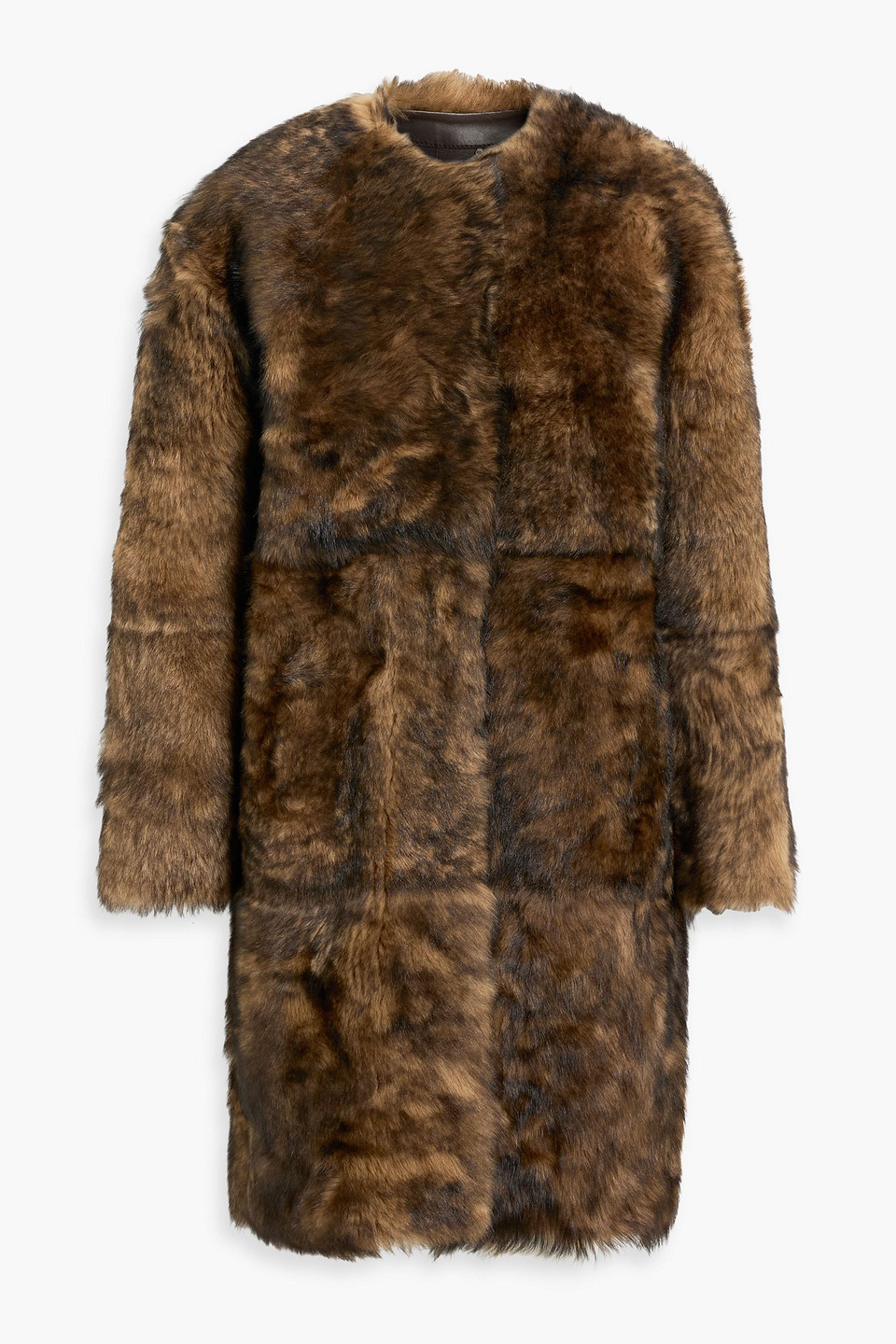 zimmermann - shearling coat - brown - m/l