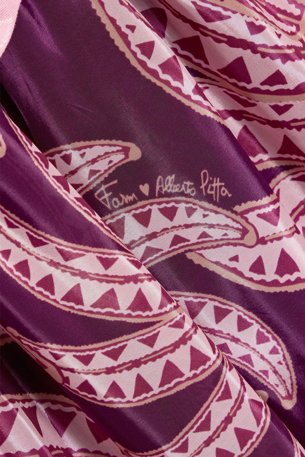 FARM RIO Strapless tiered printed crepe de chine maxi dress
