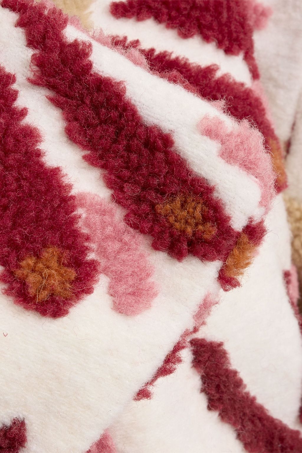 FARM RIO Belted jacquard-fleece coat