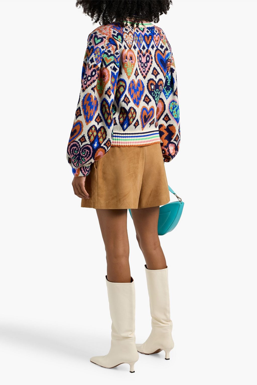 FARM RIO Jacquard-knit turtleneck sweater