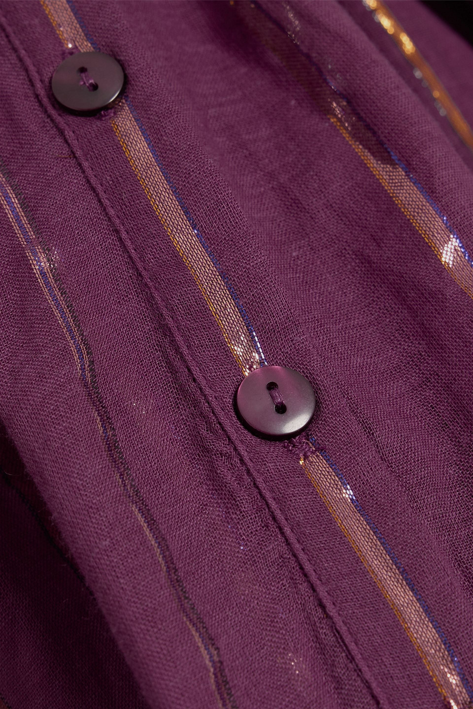 Farm Rio Pleated Yoke Button-up Top In Burgundy