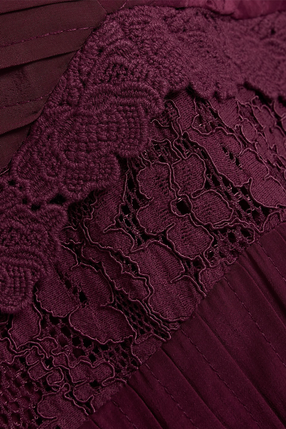 Farm Rio Crochet-trimmed Corded Lace And Crepe De Chine Camisole In Purple