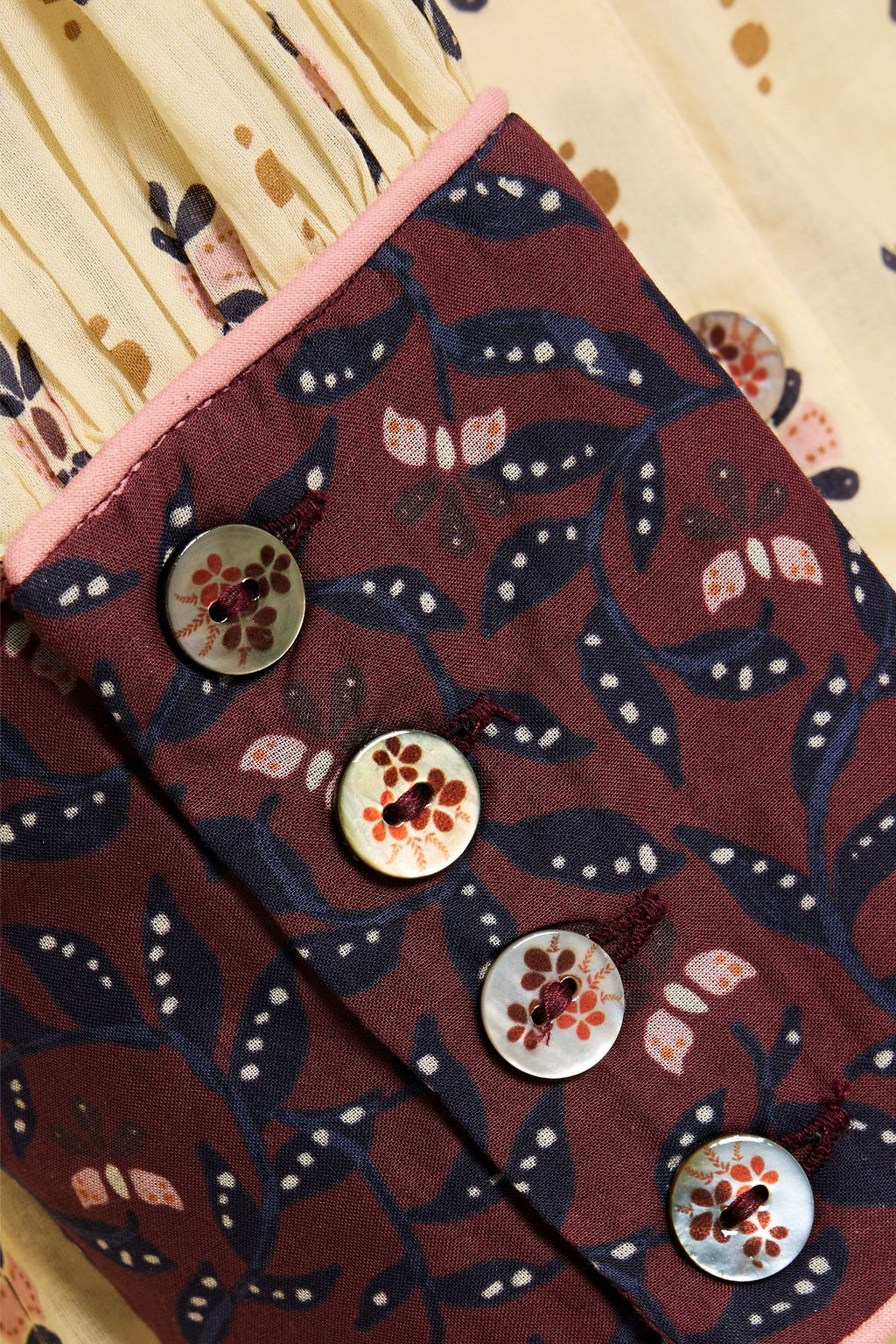 FARM RIO Floral-print cotton-voile blouse