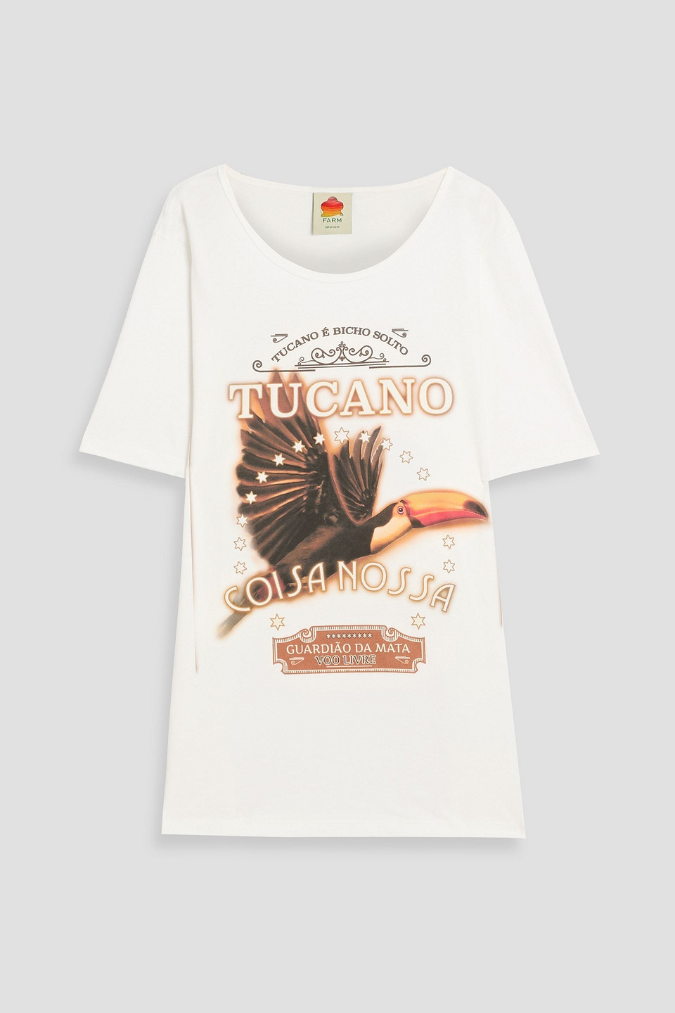 Farm Rio Printed Cotton-jersey T-shirt In White
