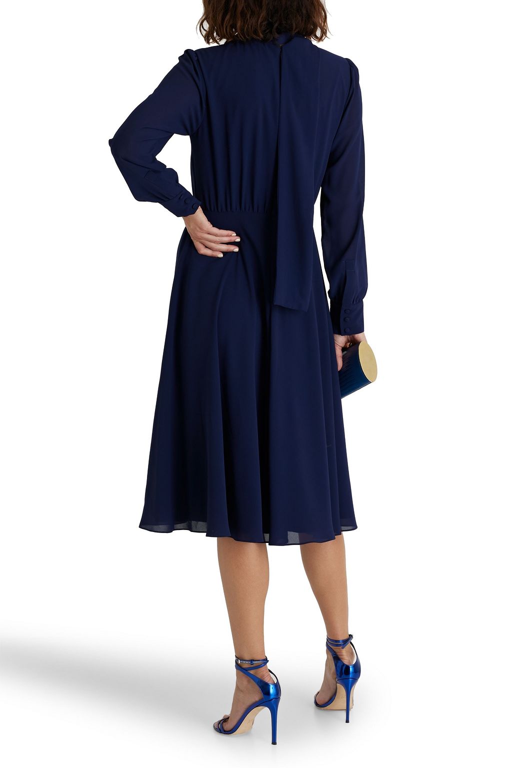 MIKAEL AGHAL Crepe de chine midi dress