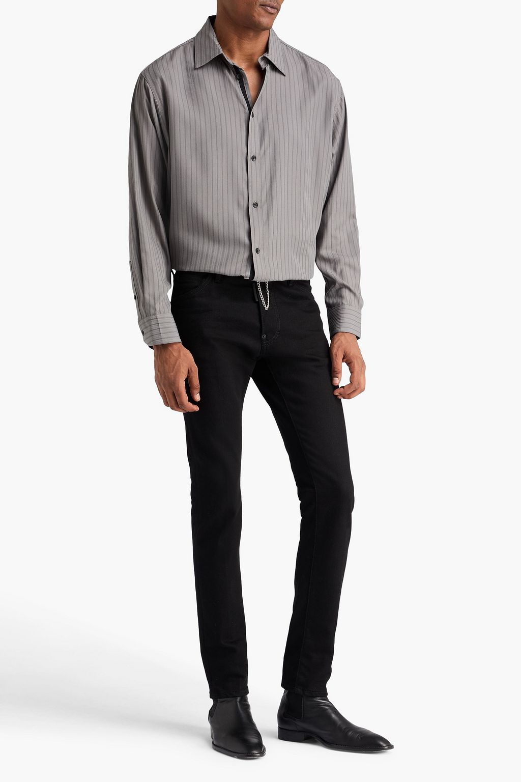RAG & BONE Matthew striped modal-jacquard shirt
