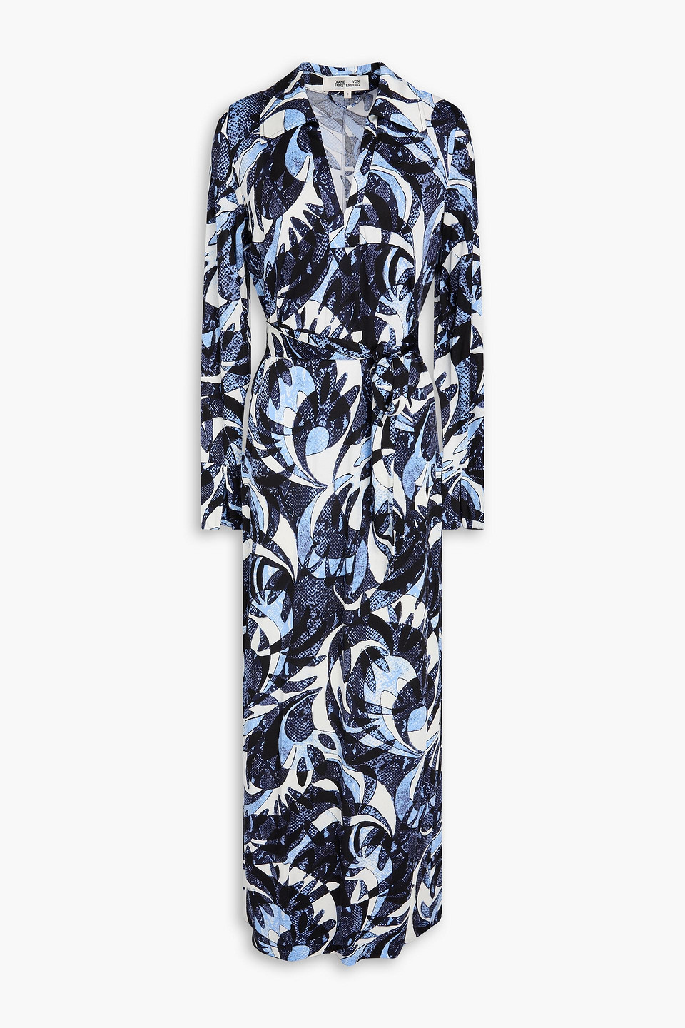 Diane Von Furstenberg Caprera Printed Jersey Maxi Dress In Blue