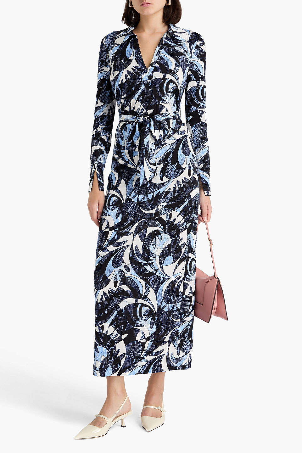 Diane Von Furstenberg Caprera Printed Jersey Maxi Dress In Blue