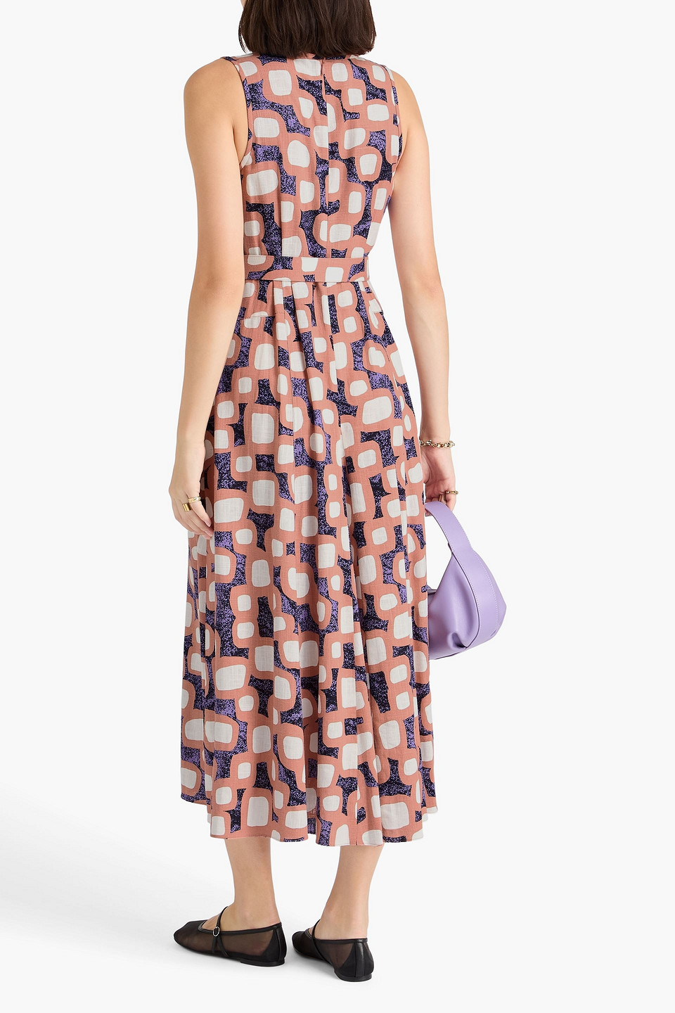 Diane Von Furstenberg Elliott Abstract Print Sleeveless Midi Dress In Multi