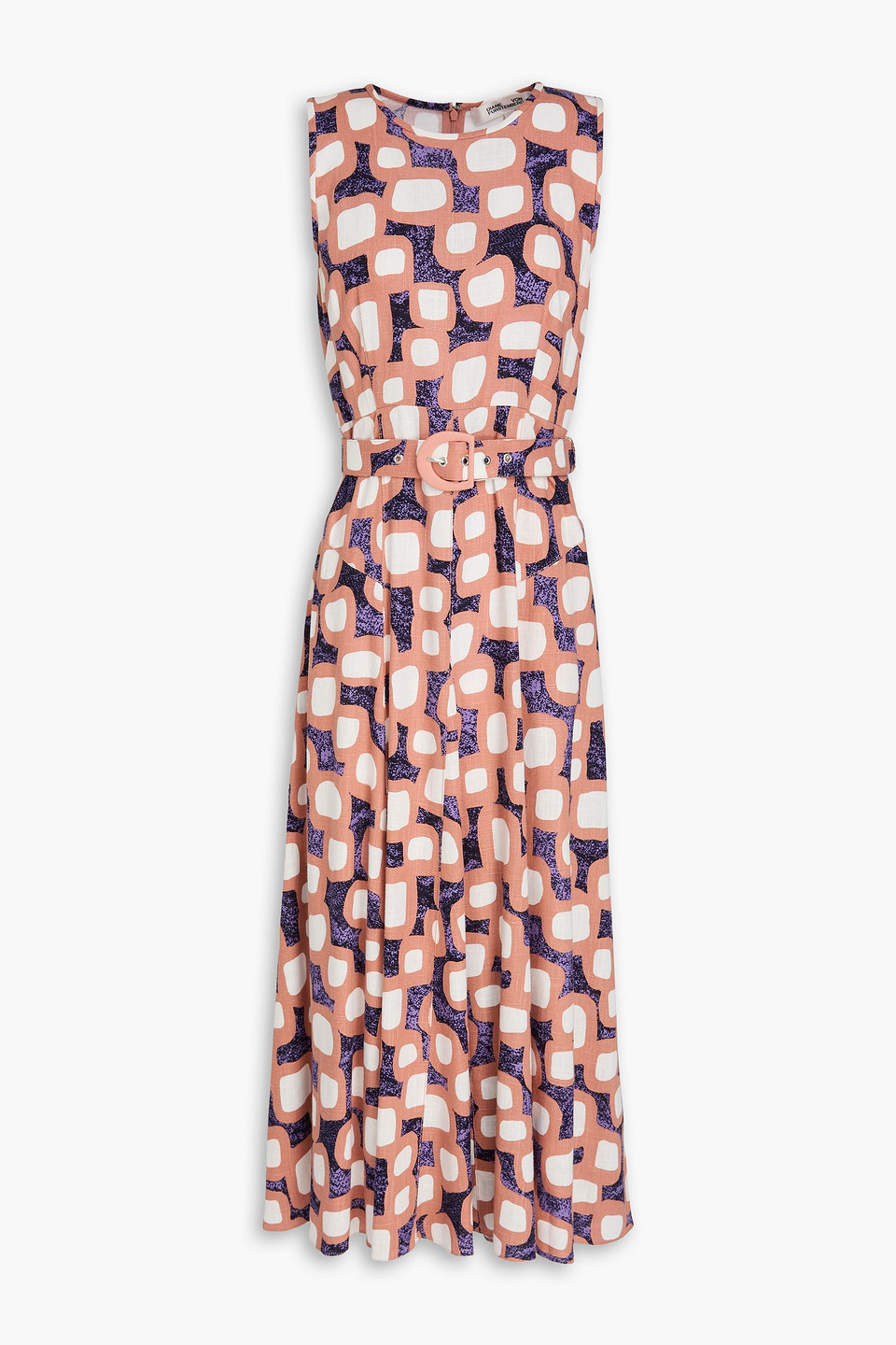 Diane Von Furstenberg Elliott Abstract Print Sleeveless Midi Dress In Multi