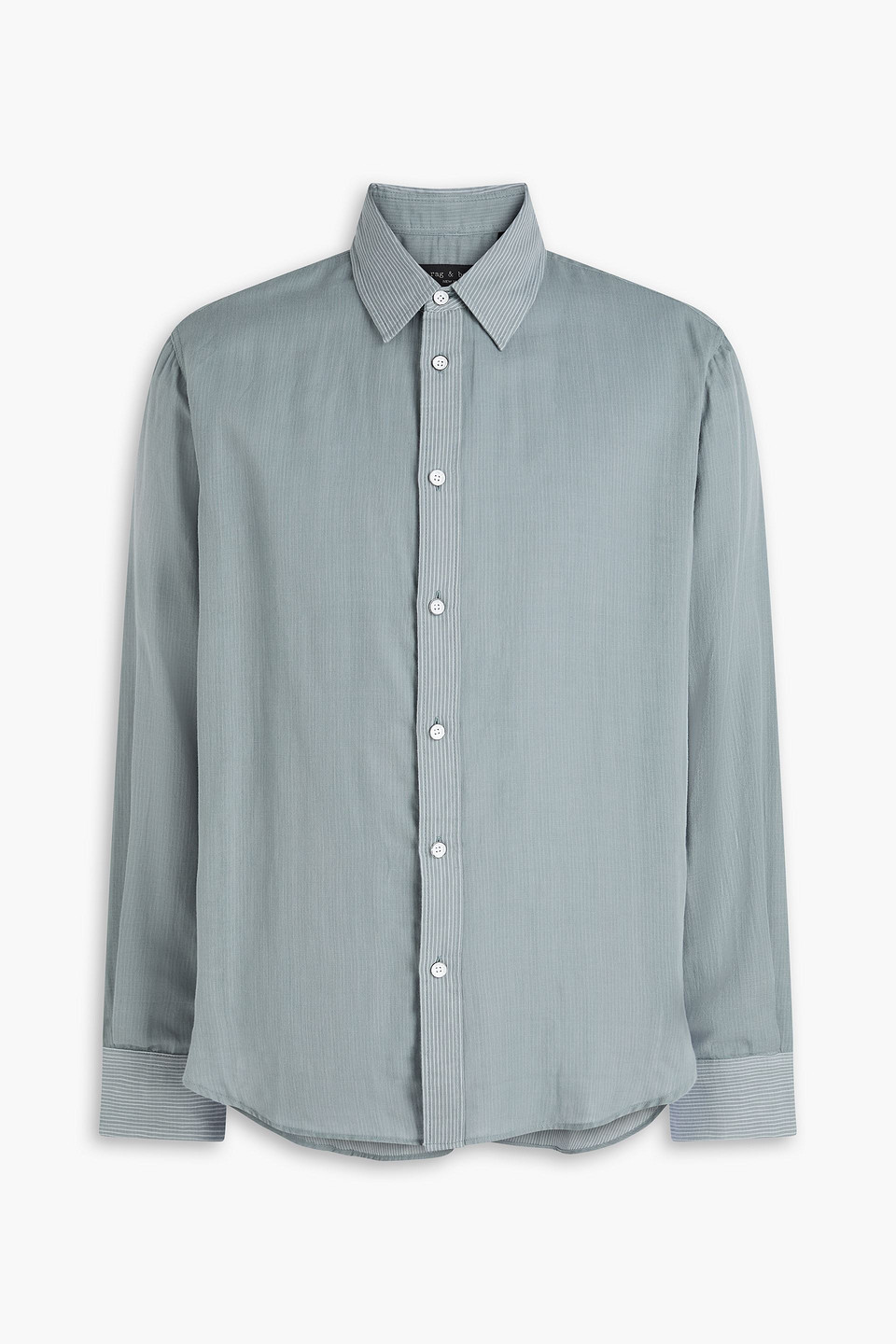 Rag & Bone Finch Striped Cotton-gauze Shirt In Blue