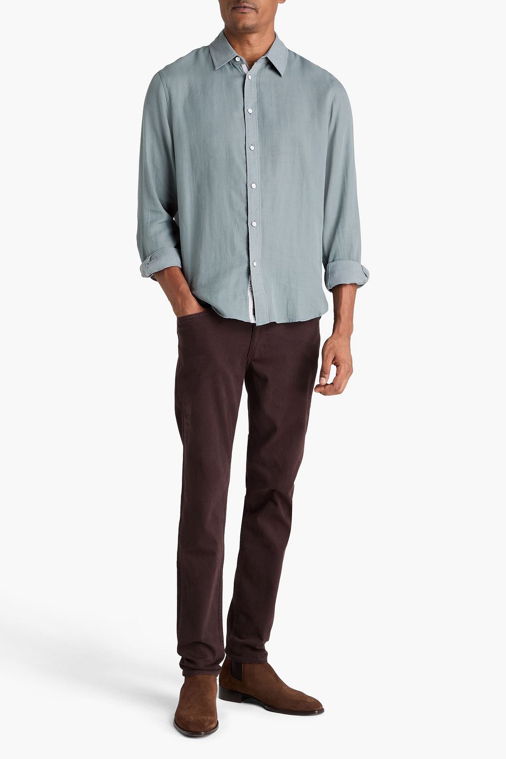 RAG & BONE Finch striped cotton-gauze shirt