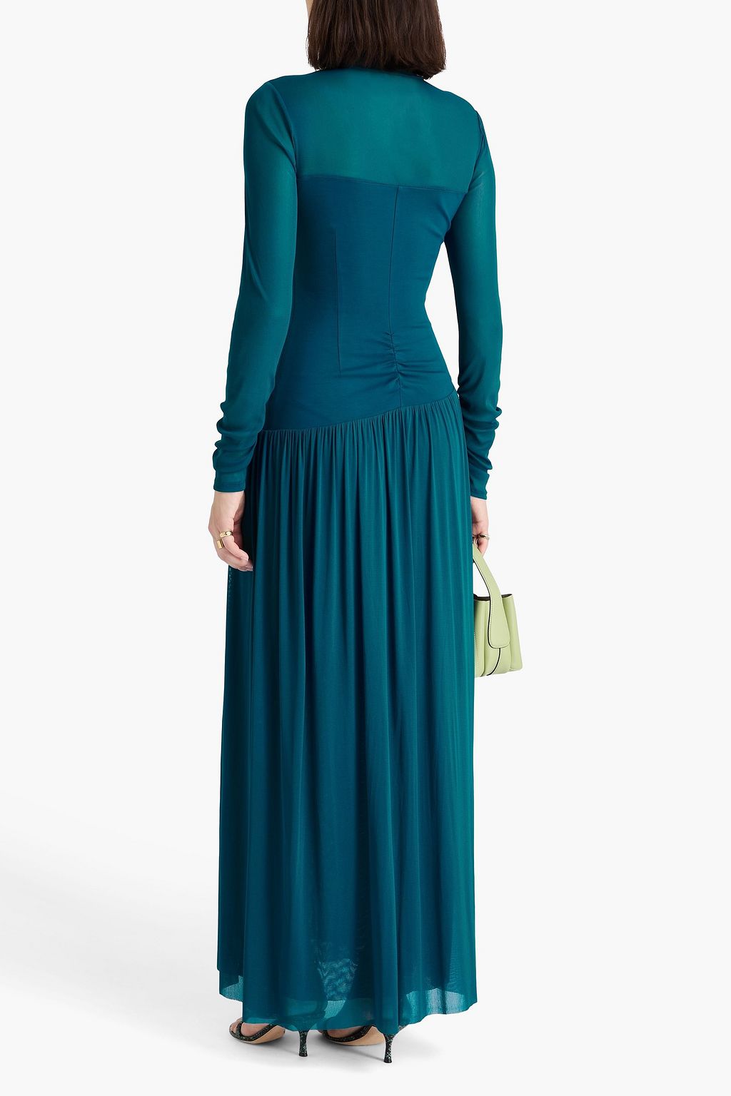 DIANE VON FURSTENBERG Kirstie mesh-paneled jersey maxi dress