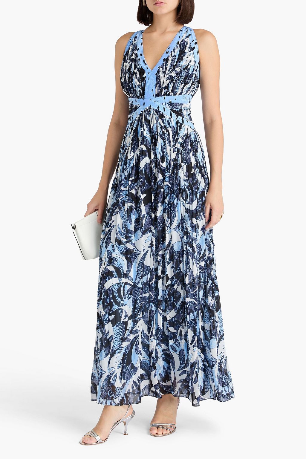 DIANE VON FURSTENBERG Levada printed plissé-georgette maxi dress