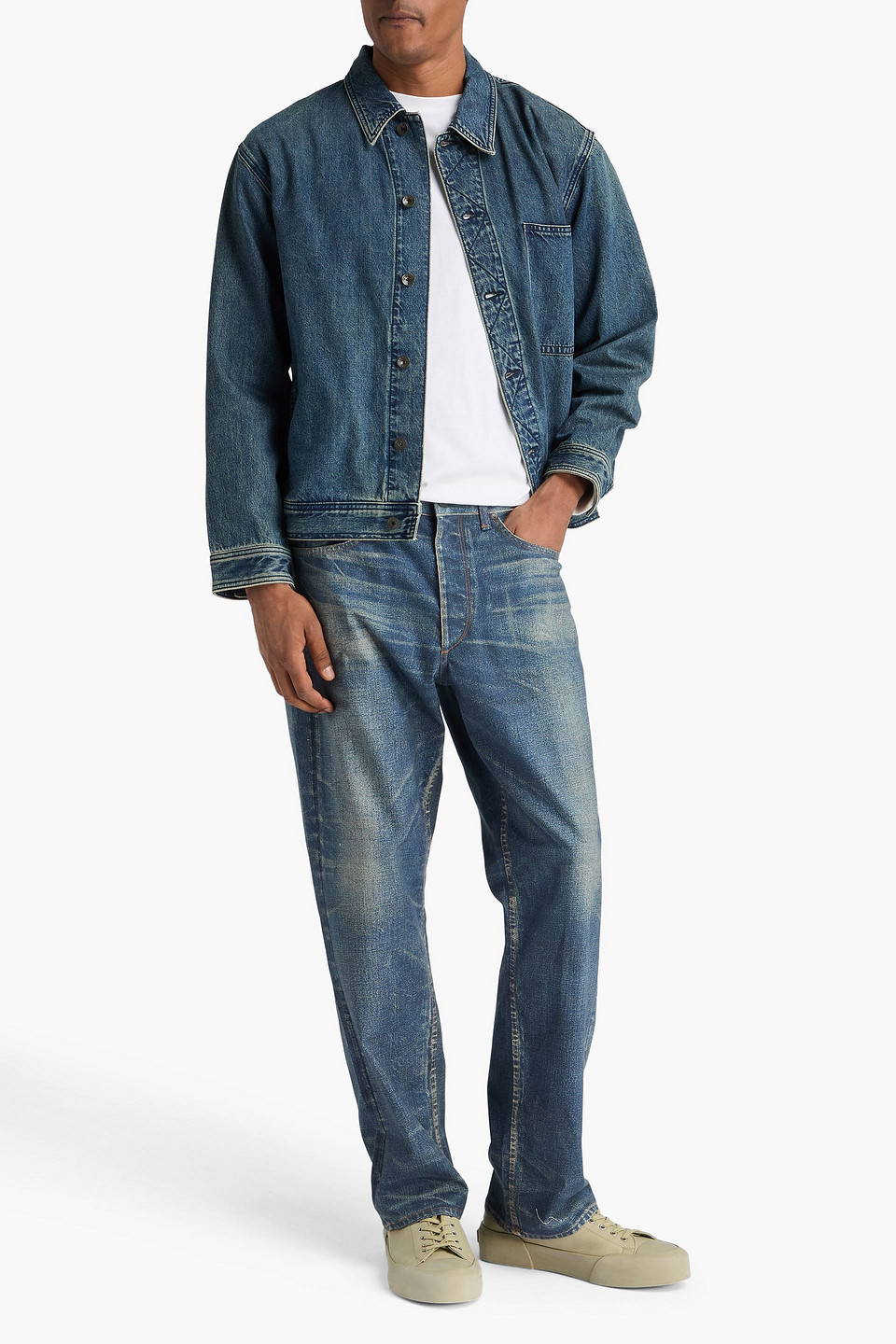  Rag & Bone - Bedruckte Hose „fit 4 Miramar“ Aus Canvas Aus Einer Baumwollmischung Mit Denim-effekt - Blau - 28 