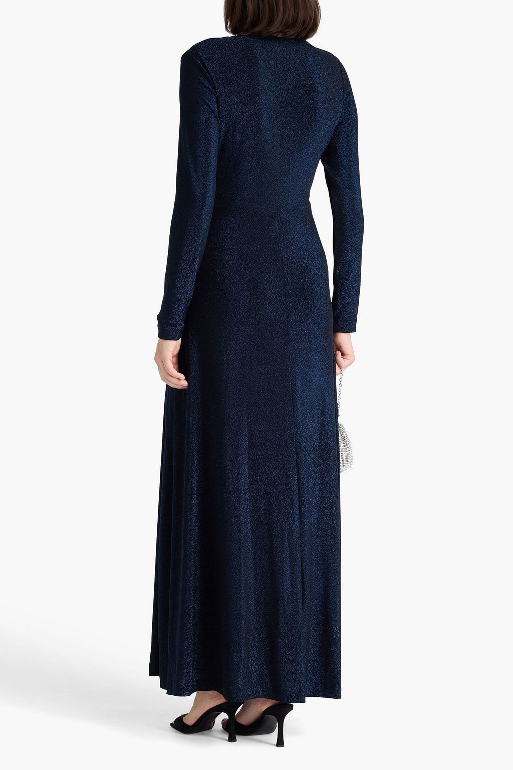 DIANE VON FURSTENBERG Raffi draped metallic jersey maxi dress