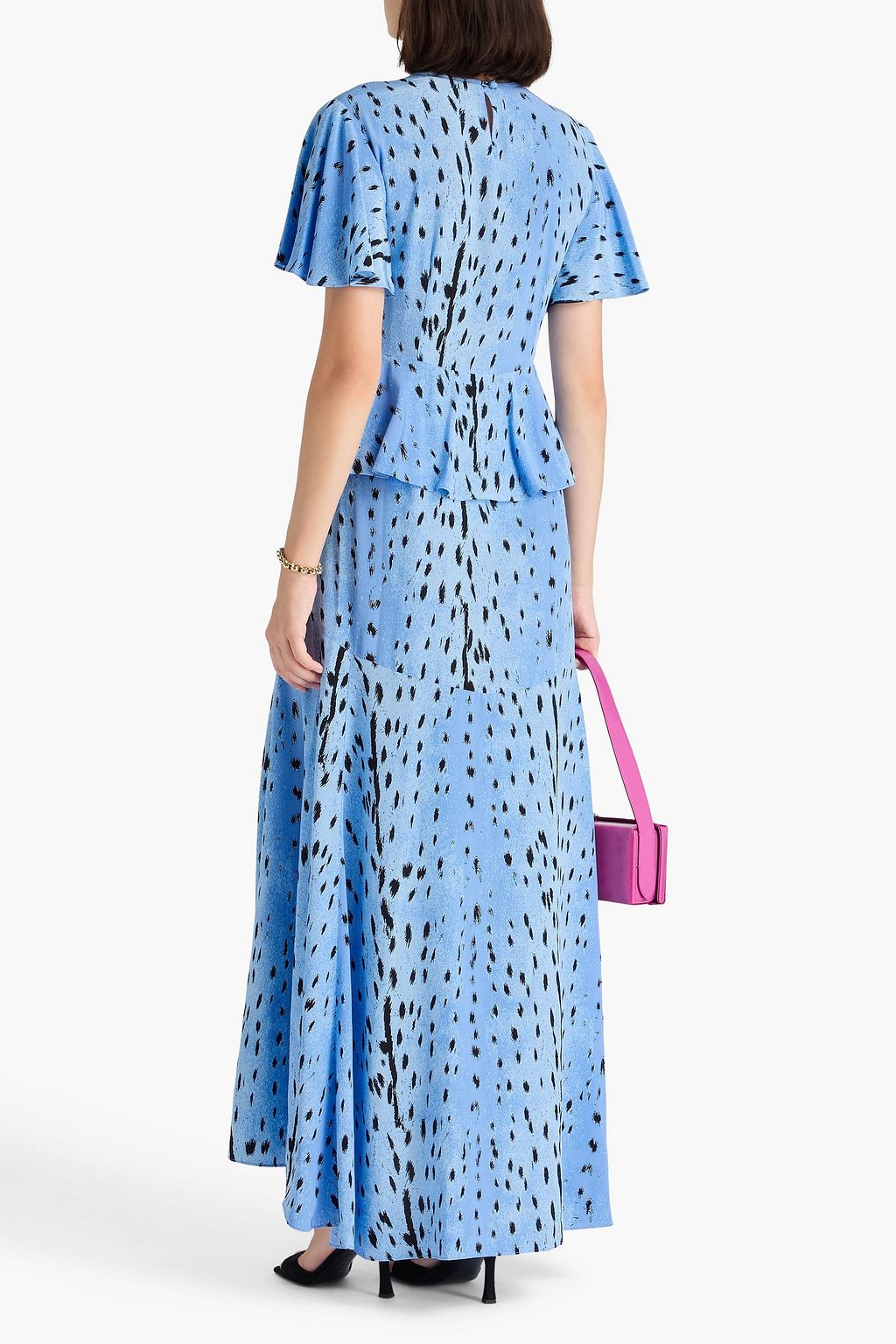 DIANE VON FURSTENBERG Levana printed crepe peplum maxi dress