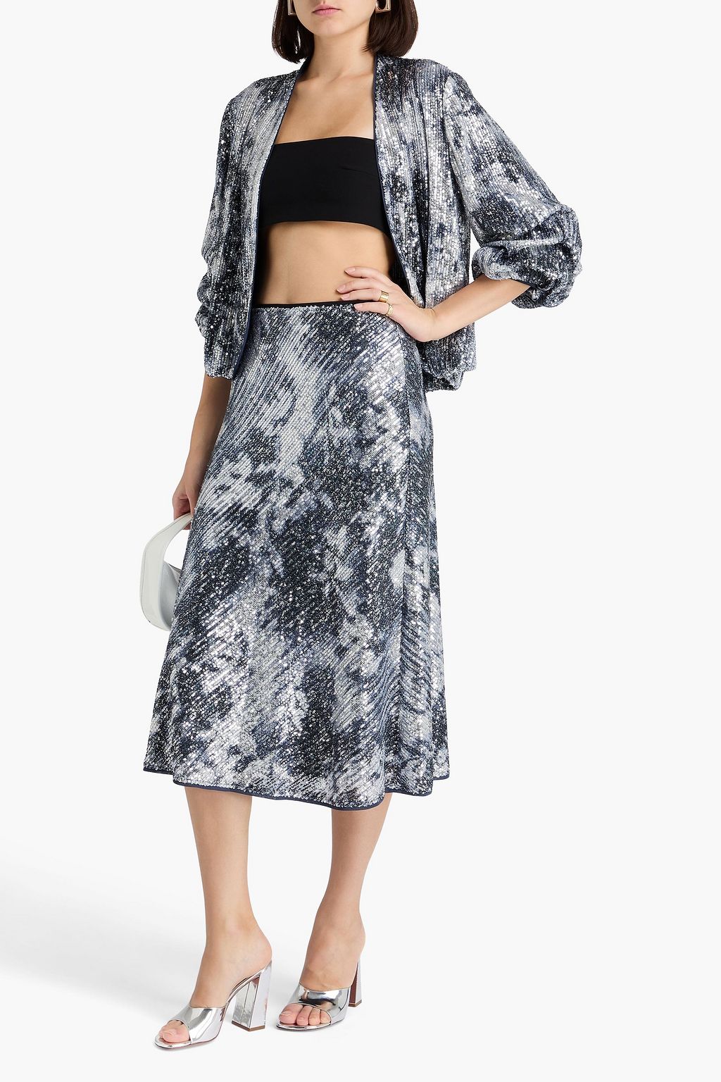 DIANE VON FURSTENBERG Araminta sequin-embellished printed tulle midi skirt