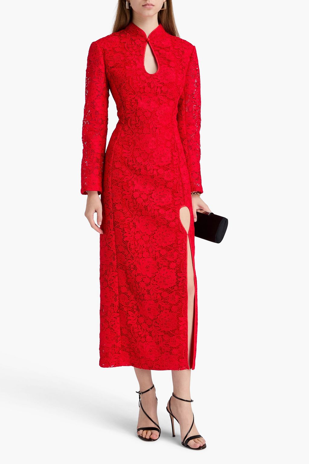 HUISHAN ZHANG Cutout guipure lace midi dress