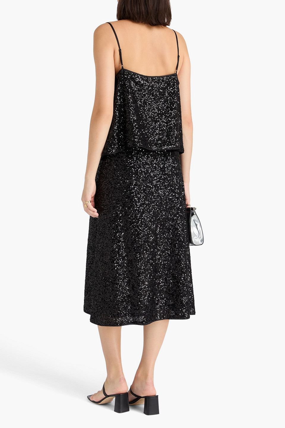 Diane Von Furstenberg Araminta Sequined High-rise Midi Skirt In Black