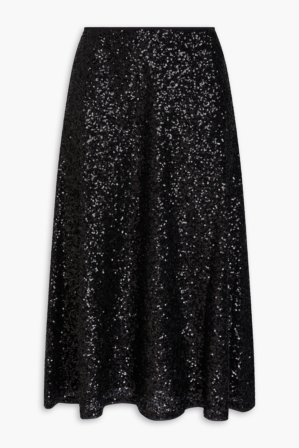 Diane Von Furstenberg Araminta Sequined High-rise Midi Skirt In Black