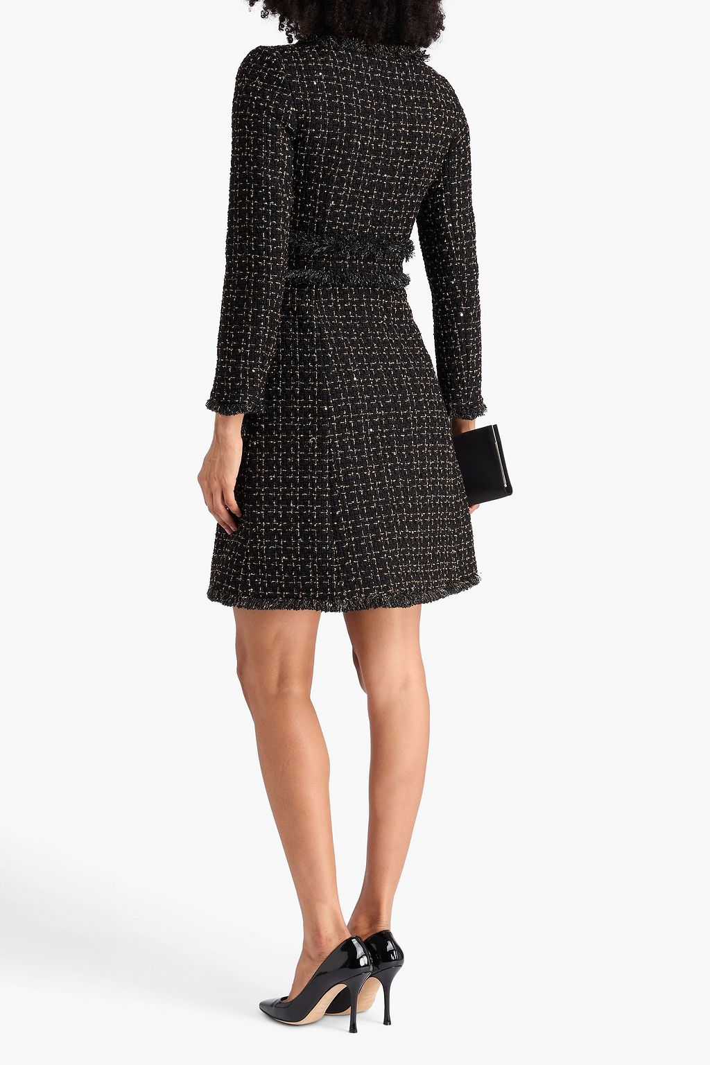 HUISHAN ZHANG Natasha sequin-embellished metallic tweed mini dress