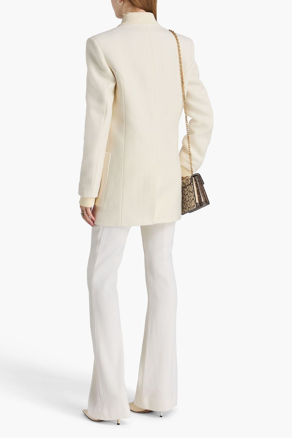 BALMAIN Doppelreihiger Mantel aus Filz aus einer Wollmischung