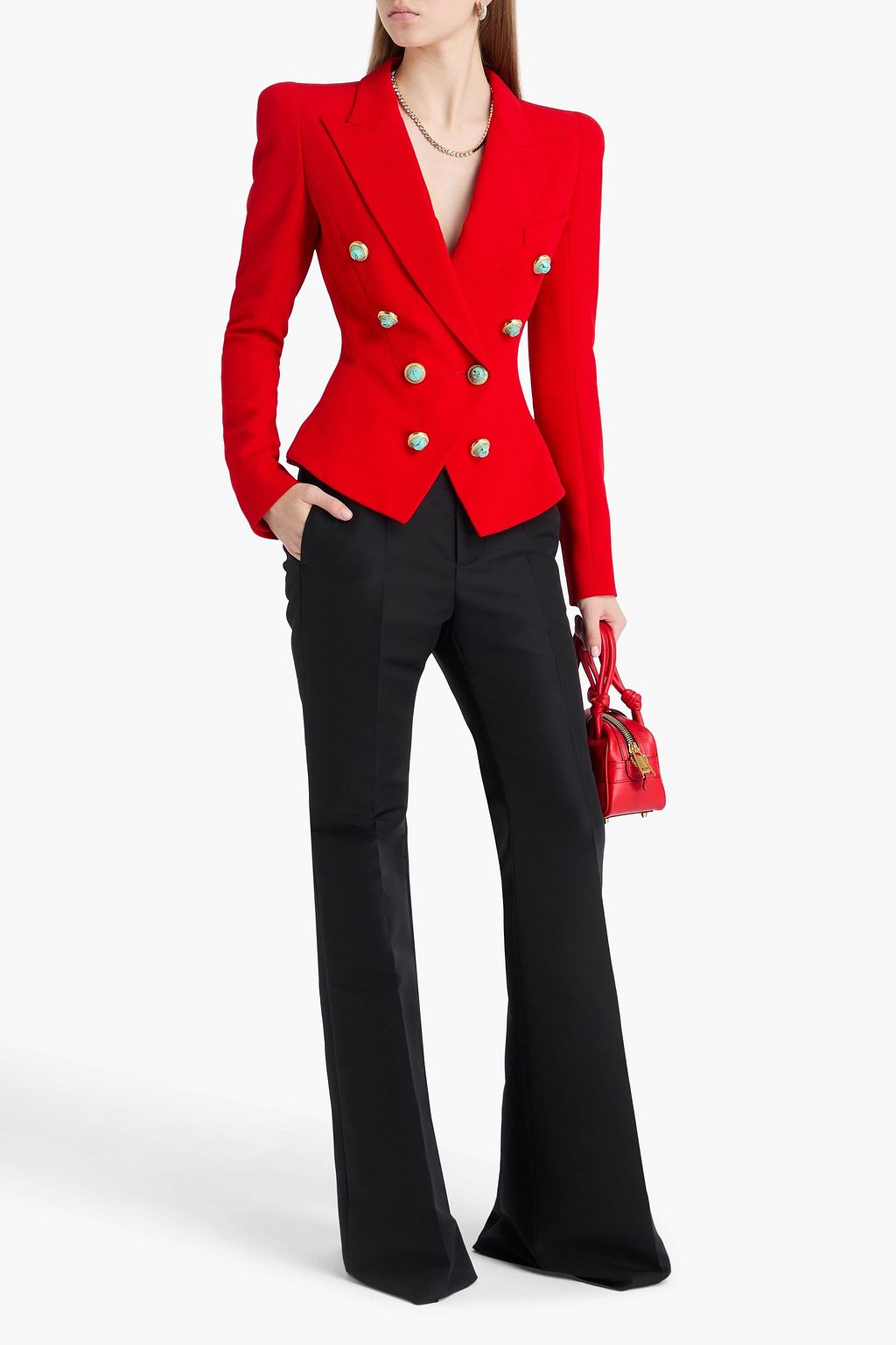 BALMAIN Doppelreihiger Blazer aus Crêpe