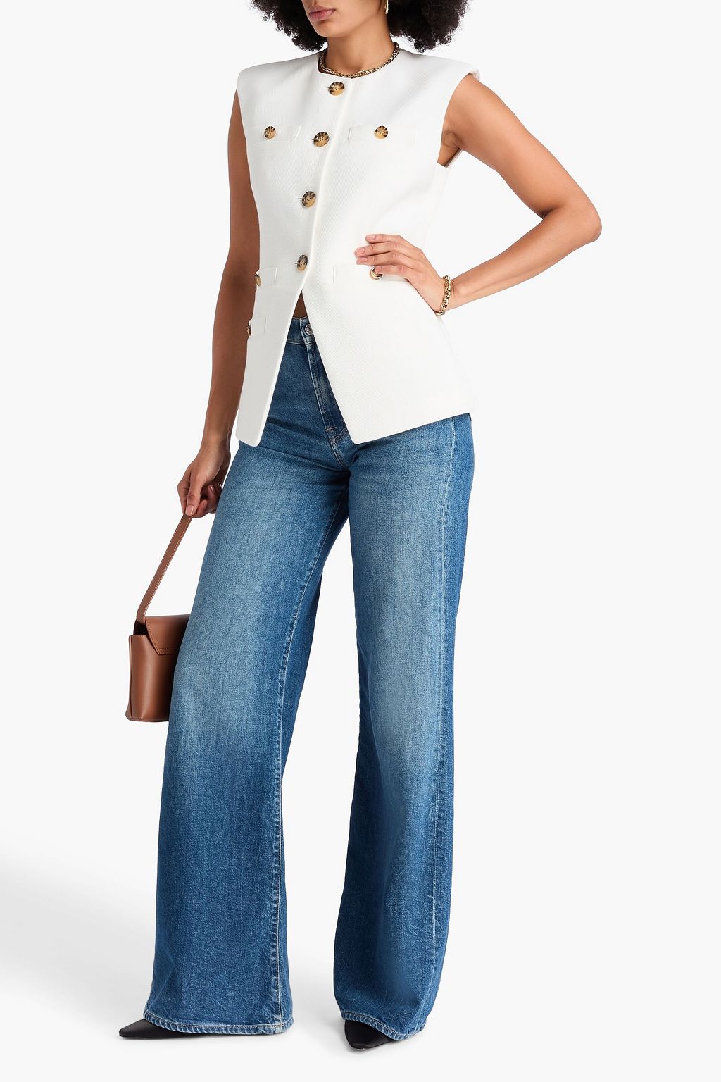 VERONICA BEARD Tamara cotton-blend piqué vest