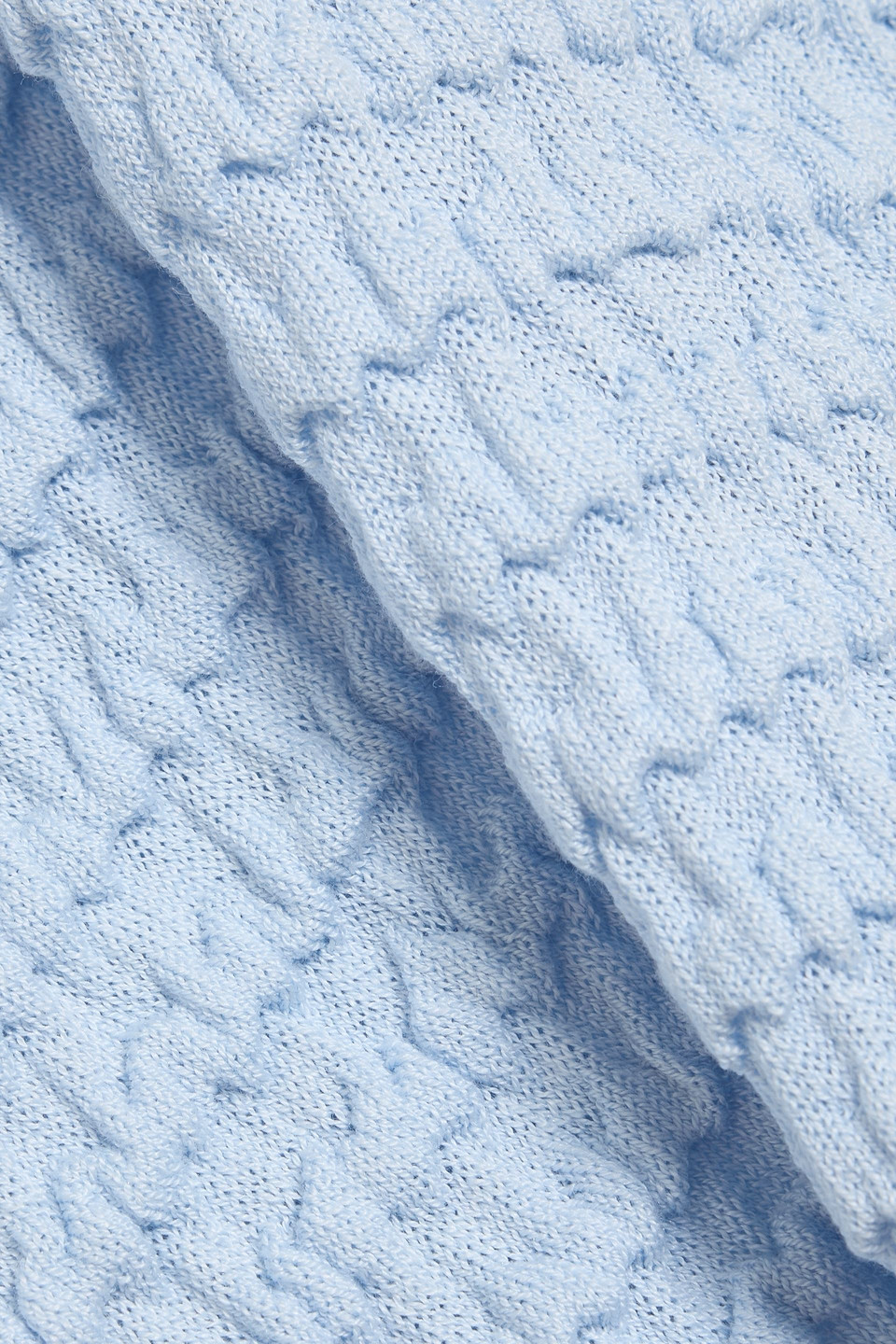 Frame The Smocked Silk Polo In Blue