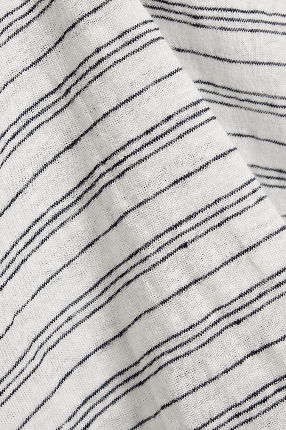 Frame Striped Linen-jersey T-shirt In White